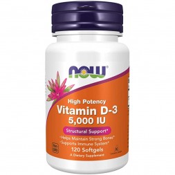 NOW Foods Vitamin D3 5000 (120 kaps.)